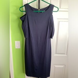 Vince Camuto Navy Blue Cold Shoulder Dress, size 8